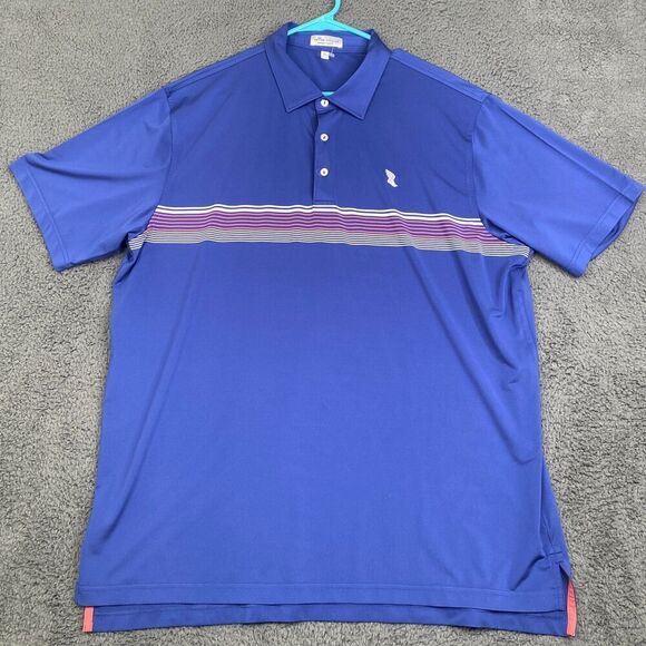 Peter Millar Golf Shirt Men’s XL Summer Comfort Blue Embroidered Logo Stretch - Picture 1 of 10